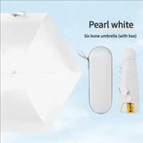 Mini paraguas de viaje compacto, sombrilla de cápsula con protección Uv, sombrilla ultraligera de 5 pliegues, Manual portátil