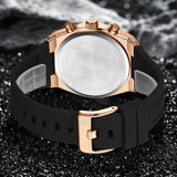 Montre de sport pour homme NAVIFORCE, étanche, avec bracelet en silicone, chronographe, de marque de luxe, à quartz lumineux.