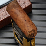 LUBINSKI 2 Fire Torch Lighter Cigar V Cutter Punch Metal Butane Gas Cigar Lighters With Needles Dredge Cigar