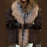 Manteau d'hiver oversize pour femme, large col en fausse fourrure, à capuche, coupe ample et droite, collection 2025, nouveaux manteaux chauds et tendance pour femme.