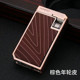 HONEST Metal Windproof Double Jet Blue Fire Inflatable Torch Lighter Visual Gas Window Cigar Diamond Cigar Lighters Smoking Tool