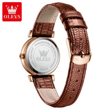 OLEVS 2025 New Fashion Womens Watches Top Brand Luxury Leather Strap Waterproof Calendar Diamond  Quartz Watch Relogio Feminino