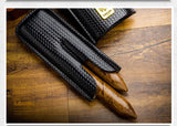 LUBINSKI Cigar Case Travel Humidor Portable 2 Holder Cigar Storage Bag Outdoor Leather Cigar Tube Gift Box