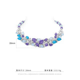 BELLUX High end Luxury Jewelry Fruit Leaf Carving Full Diamond Dream Violet Necklace Banquet Wedding 925 Silver Synthetic Zircon