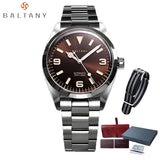 Baltany 39Mm Explorer NH38 Luxury Men's Gift Automatic Mechanical Watch Sapphire Stainless Steel Waterproof 20Bar Night Light C3