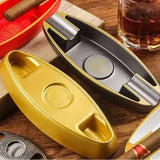 Jifeng Cigar Ashtrays Luxury Cigar Accessories Melamine Resin Portable Lightweight Ash Tray with 2 Slots for Cigar Smoking