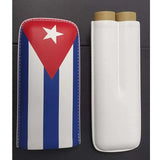 Creative Leather Cigar Case Portable 2, 3Finger Humidor, Carry-on, Tobacco Bag/Box, Outdoor Cuban Flag Souvenirs Humidor
