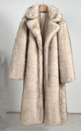 Gradient Winter Women's Long Fur Jacket Lapel Collar Faux Fox Outwear For Lady Comfortable Hair Thickened Female's Eco Fur Coat