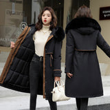 Women Parka Winter Jacket 2023 New Snow Wear Long Parkas Fur Hooded Jackets Female Fur Lining Thick Distachable Puffer Coat