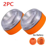 1/2pc Magnetic Flashinúg Yellow Emergency Lamp Safety Alert Light need AAA Battery Power for Outdoor Camping Road Safety Light