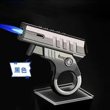 Metal Creative Machinery Trendy Play Decompression Windproof Jet Charge Gas Lighter Torch Lighter Fun Blue Flame Cigar Lighters