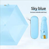 Mini paraguas de viaje compacto, sombrilla de cápsula con protección Uv, sombrilla ultraligera de 5 pliegues, Manual portátil