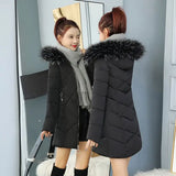 Abrigo largo acolchado de algodón para mujer, parka informal con capucha, chaqueta de invierno, chaqueta de plumón, novedad de invierno