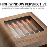 Humidor Cabinet Handmade Humidor Box Cedar Desktop Box Hygrometer Cedar Wooden Cigar Humidor Case with Transparent Display