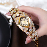 GEDI Ladies' Watch Light Luxury Diamond inlaid High-end Waterproof Bracelet Retro Fashion Quartz Watch Women's Watch Gift