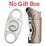 Galiner Lighters Metal Windproof Butane Gas Lighter Refillable Torch Jet Flame Cigar Lighter With Cigar Punch