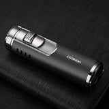 Business Lighter Metal Inflatable Four Straight Cigar Lighter Boutique Red Fire Multi-functional Cigarette Lighter Gift