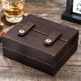 Genuine Leather Cigar Humidor with Hygrometer Humidifier Cowhide Cigar Moisturizing Case Box Portable Cigar Storage Case Box