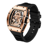 Luxury Design Automatic Mechanical Watch Waterproof Luminous Dragon Dial Custom Logo Business Casual Wristwatch Carbon Fiber