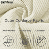 TACVASEN Corduroy Sherpa Fleece Lined Heavy Jackets Womens Fashion Fuzzy Casual Outwears Winter Thermal Coats Female Windbreaker
