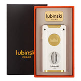 LUBINSKI 2 Fire Torch Lighter Cigar V Cutter Punch Metal Butane Gas Cigar Lighters With Needles Dredge Cigar