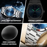 PENGAGAR Luxury Quartz Man Wristwatch Sport Men Watches Waterproof Luminous Date Week Stainless Steel Men's Watch Male Reloj+box