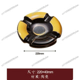 Cigar Ashtray Ceramic Circular Four Cigarette Slots Large Cigar Bar Living Room Household Ashtray