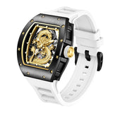Luxury Design Automatic Mechanical Watch Waterproof Luminous Dragon Dial Custom Logo Business Casual Wristwatch Carbon Fiber