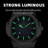 Montre-bracelet de luxe PAAZOMU pour homme, étanche, lumineuse, chronographe, en acier inoxydable, à quartz.