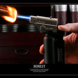 HONEST Creative Double Flame Welding Gun Gas Lighter Safety Lock Switch Jet Fire Open Fire Switching BBQ Kitchen Cigar Lighters