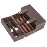 Genuine Leather Cigar Humidor with Hygrometer Humidifier Cowhide Cigar Moisturizing Case Box Portable Cigar Storage Case Box
