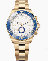 Premium Automatic Mechanical Mens Watches 44mm Matte High Grade Steel Sapphire Crystal Blue Accent Luminous Bezel Sweat Proof