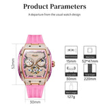GELATU 6016 All Diamond Women Watch Silicone Waterproof Moonphase Chronograph Luxury Hollow Women All Automatic Mechanical Watch