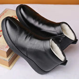 Shoes for Men Winter New Fashion Cotton Shoes Men's Plush Thickened Leather Waterproof Casual Snow Boots Zapatillas Hombre 2024