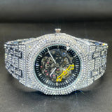 MISSFOX Automatic Mechanical Wristwatches Brand Luxury Men's Watches Transparent Luminous Silver Watch For Gift Hot Sale