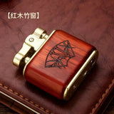 Creative Relief Compass Grinding Wheel Lighter, Retro Nostalgic Kowtow Machine, One-click Press Ignition, Men's Gadgets