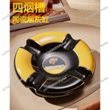 Cigar Ashtray Ceramic Circular Four Cigarette Slots Large Cigar Bar Living Room Household Ashtray