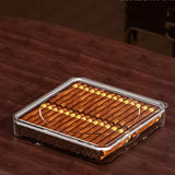Transparent Sealed Cigar Box Humidor with Shelf Large Capacity PET Storage Case for Premium Cigarettes
