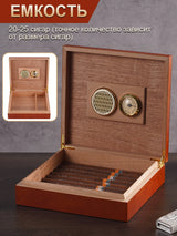 20Count Cedar Wood Cigar Humidor Box Portable Travel Cigar Storage Case Box With Humidifier Hygrometer Cigar Moisturizing Device