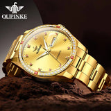 OUPINKE 3261 Mens Watch Automatic Mechanical Watch﻿ 50M Waterproof Watches For Men Sapphire Dual Calendar Watch Original Gifts
