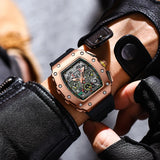 GUANQIN Mechanical Multifunctional Luxury Man watch Rectangular Dial Waterproof Chronograph Automatic Date Steel Shell Men watch