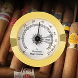 50MM Cigar Analog Hygrometer Humidor Small Electric Humidor for Cigars Humidity Tester Cigar Accessories Gold