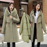 Women Parka Winter Jacket 2023 New Snow Wear Long Parkas Fur Hooded Jackets Female Fur Lining Thick Distachable Puffer Coat