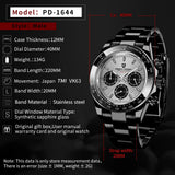PAGANI DESIGN Men's Exclusive Quartz Watch Elite All-Match Style VK63 Luminous Waterproof Function Small Three-Pin Chronograph
