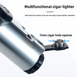 Men's Windproof Butane Torch Lighter - 4 Jet High Power Refillable Metal Cigar Lighter, Outdoor Camping Gift (Hot Sale)