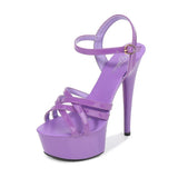 Women's summer multi-color sandals waterproof platform 15cm thick bottom fine heeled high heels