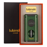 LUBINSKI 2 Fire Torch Lighter Cigar V Cutter Punch Metal Butane Gas Cigar Lighters With Needles Dredge Cigar