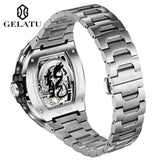 GELATU Sports Watch For Men Dragon Dial Fashion Military Waterproof Man Wristwatch Casual Big Dial Automatic Mechanical Male