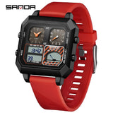 SANDA 6210 Top Brand Silicone Strap Fashion Men's  Electronic Watch Intelligent Temperature Gauge for Men's Electronic Watch
