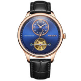 Mechanical Watches Multi-function Clock Montre Homme Leather Automatic Movement 5 ATM Waterproof Hollow Wristwatch Megir 62070